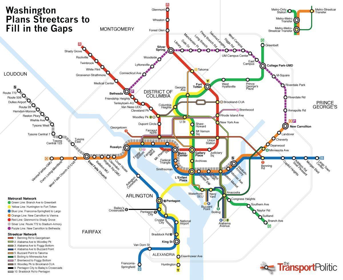 washington verejnej dopravy mapu