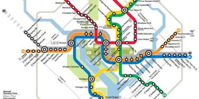 Washington dc metro rail mapu