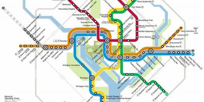 Washington dc metro systém mapu