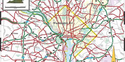 Washington dc metro mape street prekrytie