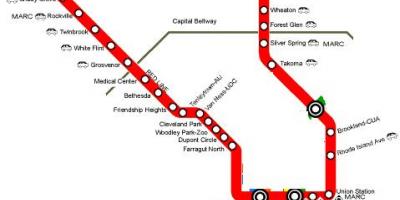 Washington dc red line mapu