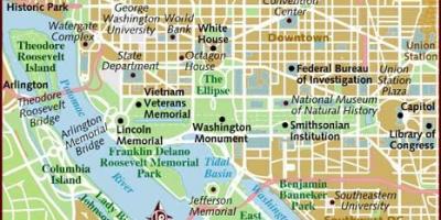 Washington oblasť mapu