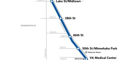 Modrá čiara dc metro mapu