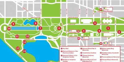 Mapa national mall parkovanie