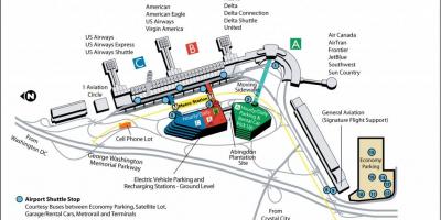 Reagan airport brány mapu