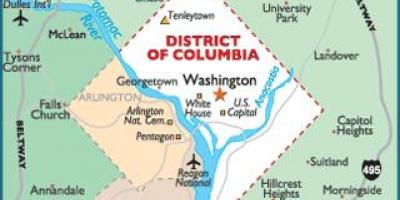 Washington dc, a štát washington mapu