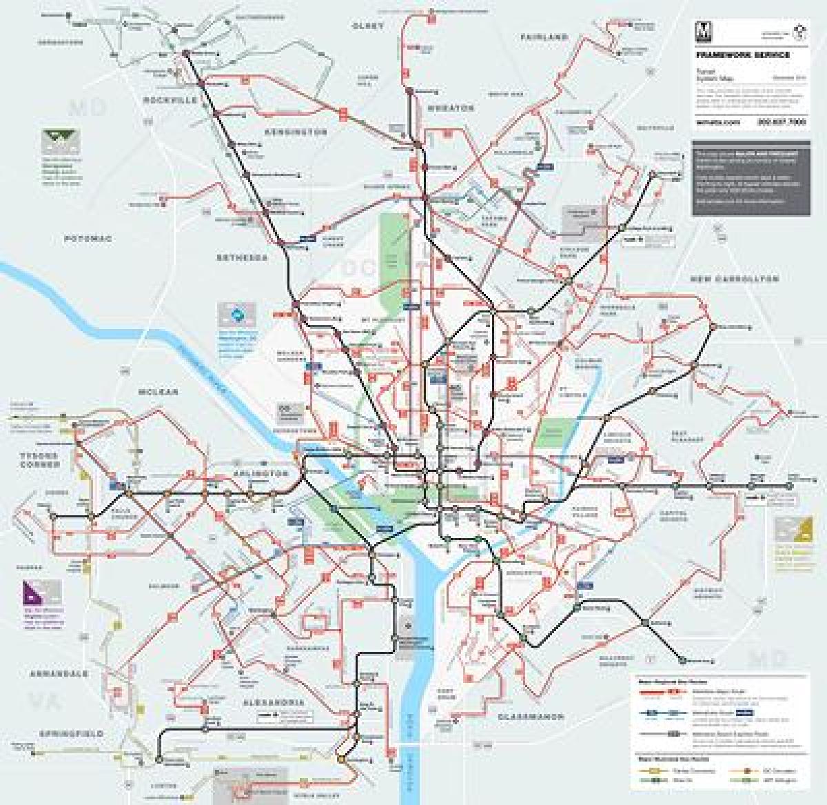 dc metro, autobus mapu