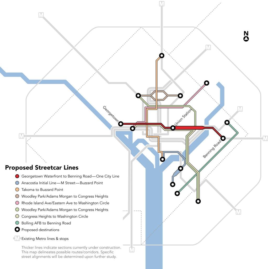 washington dc električka mapu