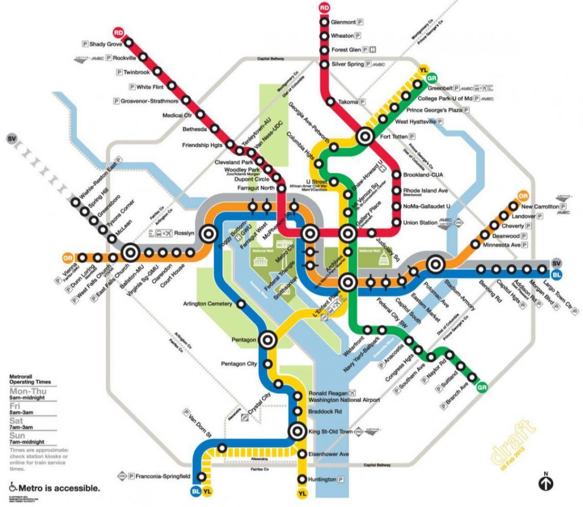 washington dc metro rail mapu