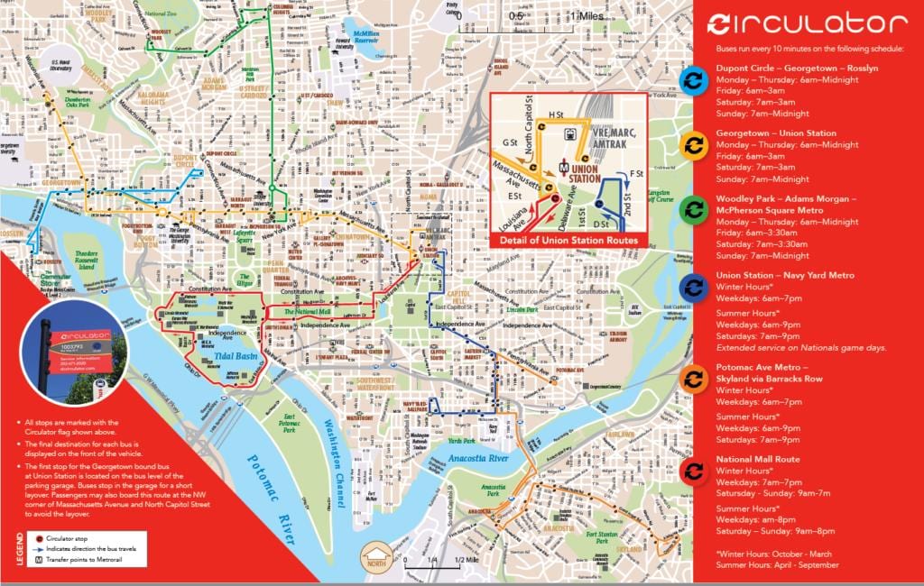 washington dc obehové mapu