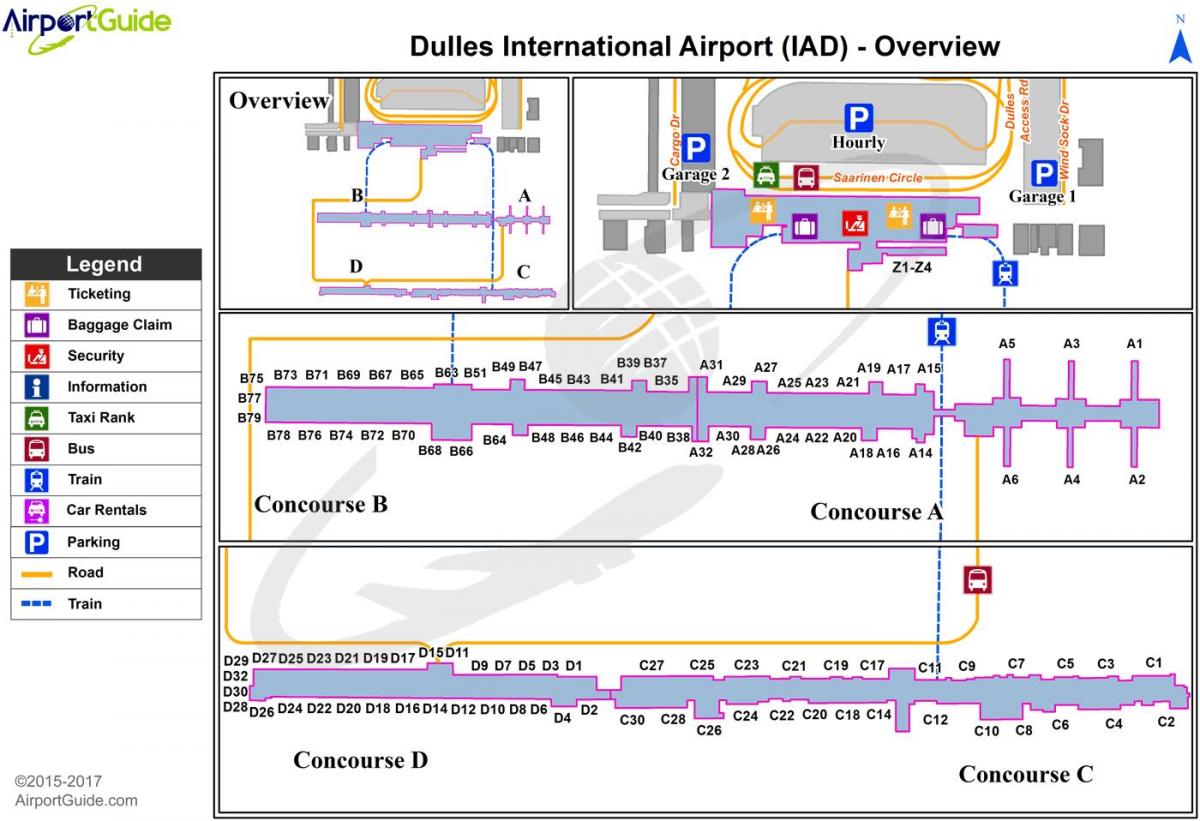 dulles airport terminal mapu
