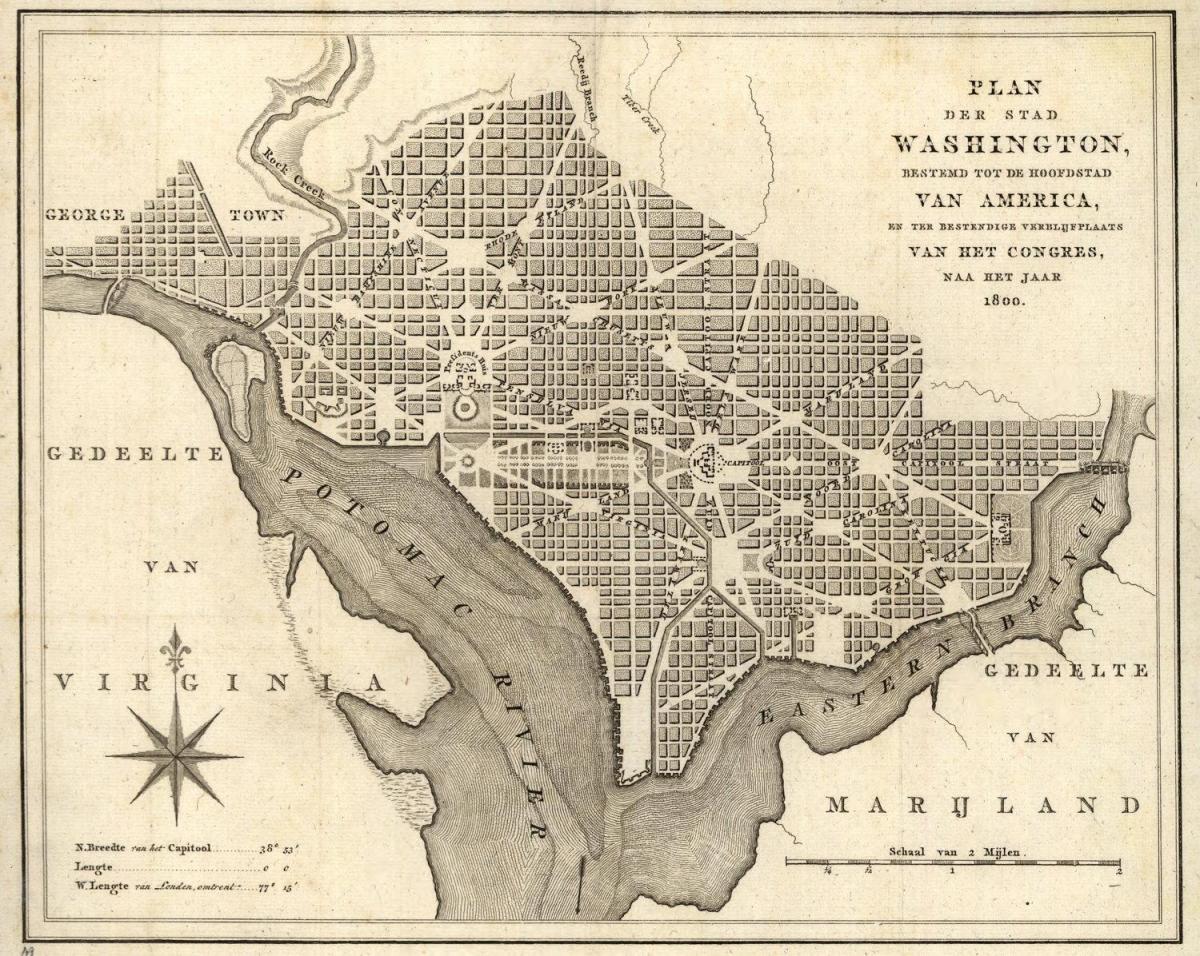 mapa historické mapy z washington dc