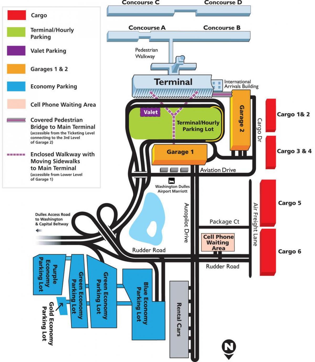 mapa dulles airport area