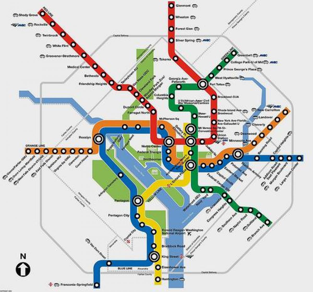 dc metro mapu plánovač