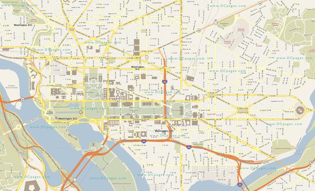 podrobná mapa washington