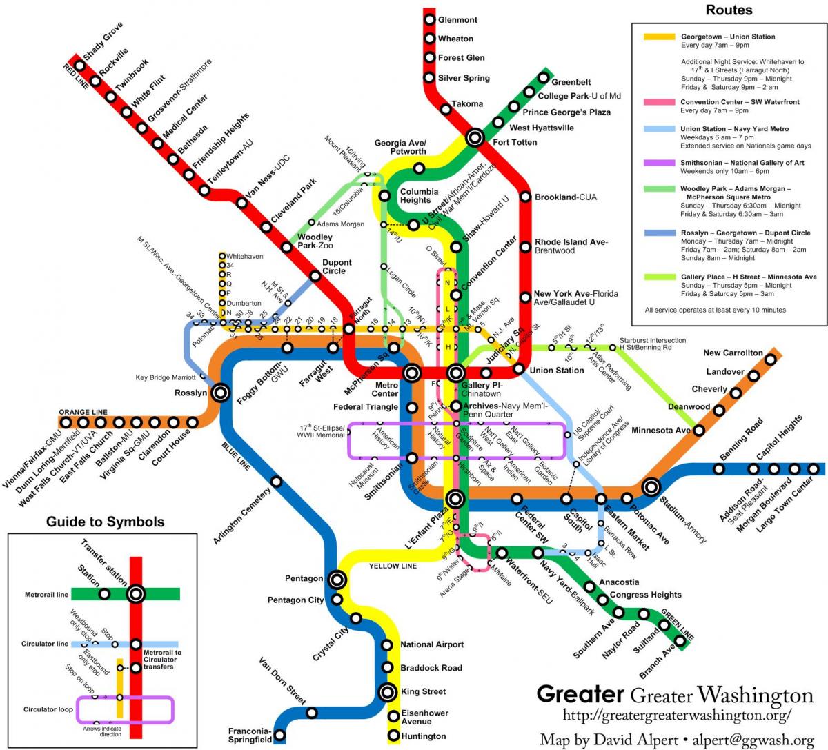 washington metro, autobus mapu
