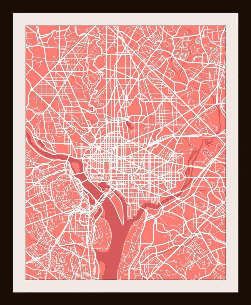 dc nástenná mapa