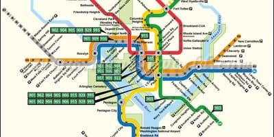 Washington dc električky mapu