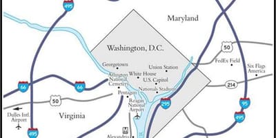Washington metropolitan area mapu