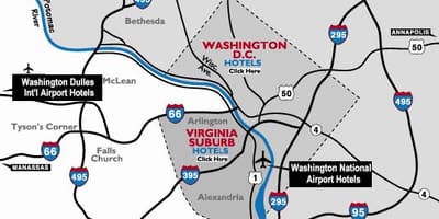 Washington dc oblasti letísk mapu