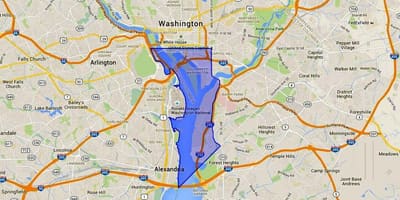 Mapa juhozápad dc