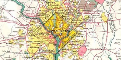 Mapa dc a okolité štáty