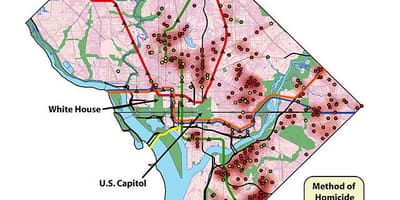 Washington dc zlých štvrtiach mapu